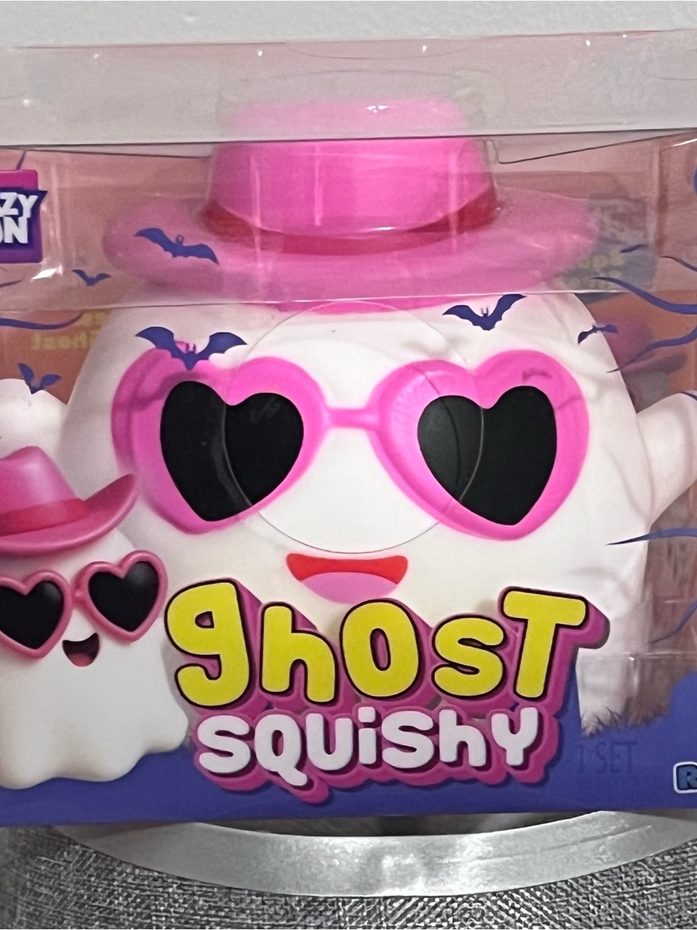 Ghost Squishy Plush Toy - Pink & White
